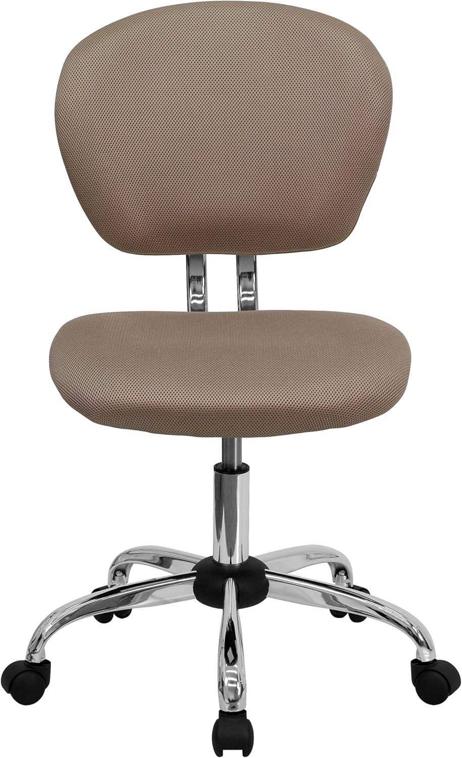 Flash Furniture Beverly Bureaustoel met gemiddelde rugleuning, netstof, gewatteerd, met chromen sokkel, koffiebruin