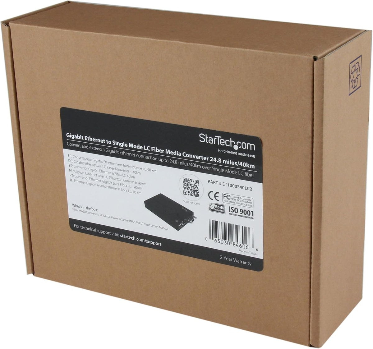 StarTech.com Gigabit Ethernet Single Mode LWL/glasvezel LC Media Converter 40 km