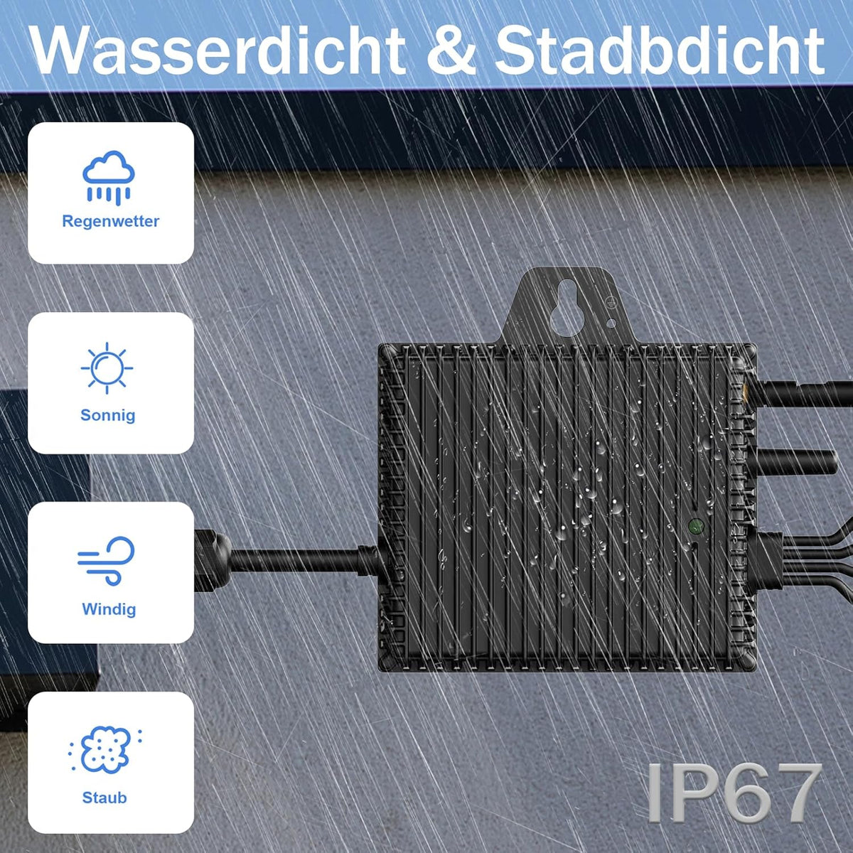 Omvormer 800 W met IP67 waterdicht - omvormer balkonkrachtcentrale met wifi-app voor balkonkrachtcentrale