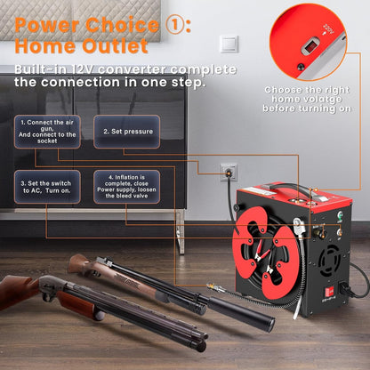PCP Luchtcompressor – Hogedrukpomp – Air Compressor – Persluchtpomp – Drukluchtcompressor – Automatische Uitschakeling – Olievrij Met Water-Olieafscheider