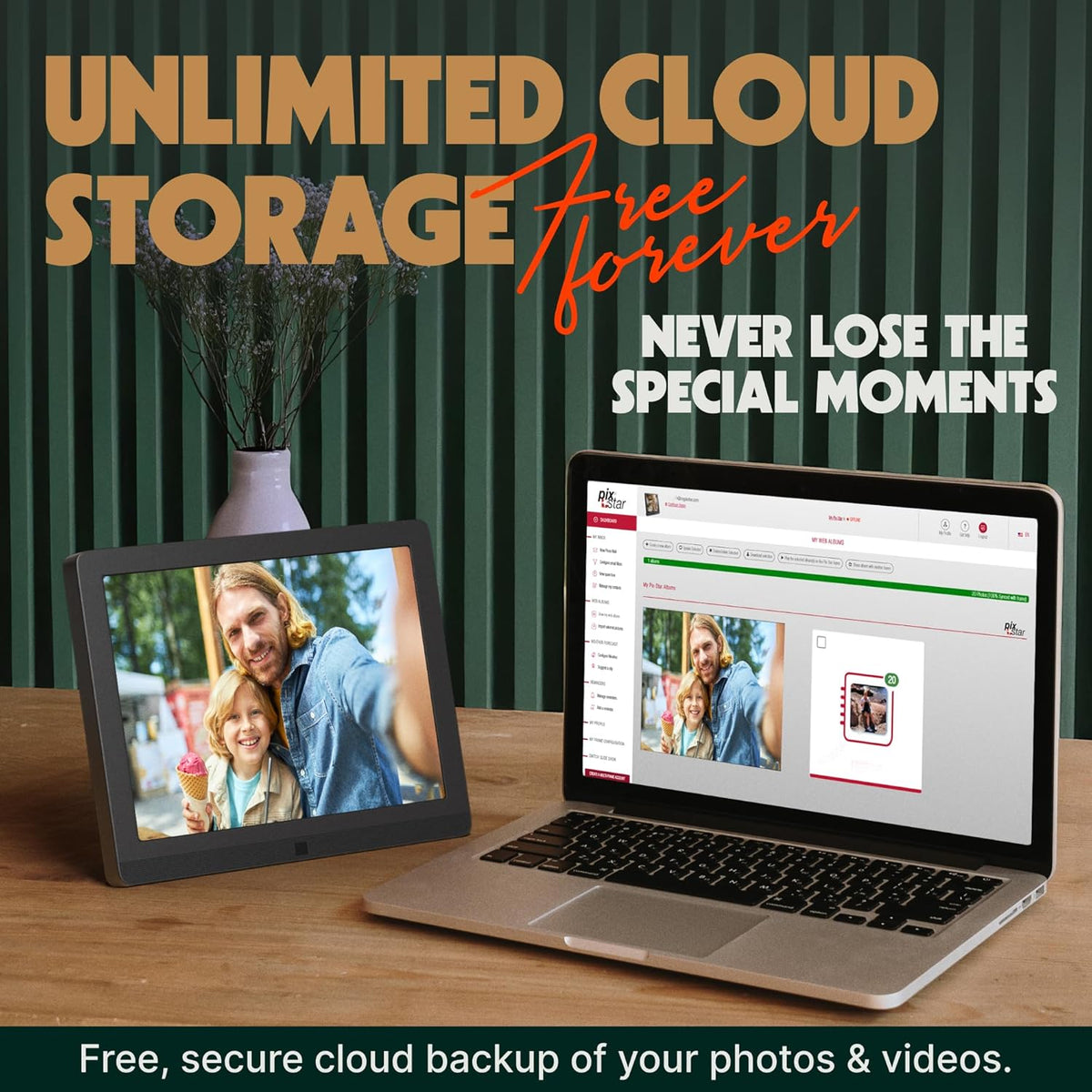 Digitale fotolijst 10 inch – Digitale Lijst – Fotoframe – Digitale Foto Display – Wifi Fotolijst – Bewegingssensor – Delen Via E-mail En App