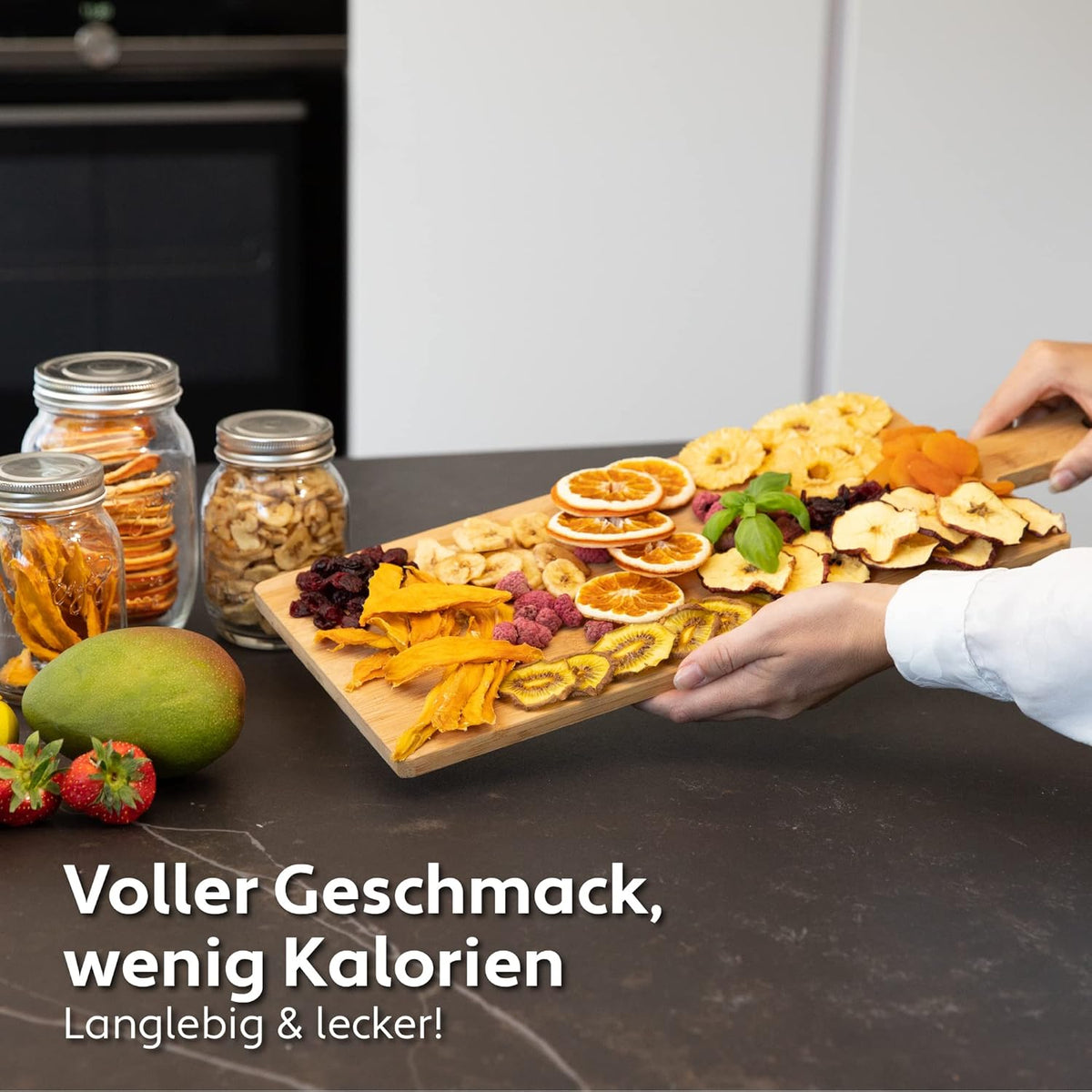 Vita5 Voedseldroger met 7 roestvrijstalen trays - 650W elektrische voedseldroger voor fruit. groenten en vlees - 24-uurs timer en instelbare temperatuur 35-75°C