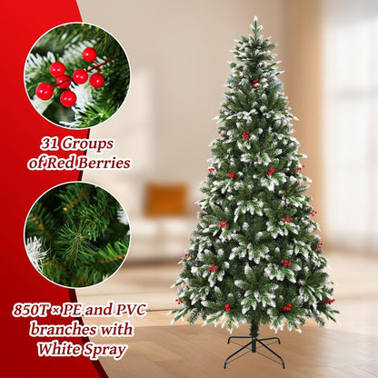 Uten Kunstkerstboom, metaal, groen en wit, 6Ft