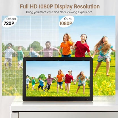 Desobry 14 inch Portable TV with Antenna 1080P freeview outdoor tv with DVB/T2 Tuner Rechargeable Battery Operated Mini TV LCD,Built-in TV Stand,HDMI Input,USB,AV
