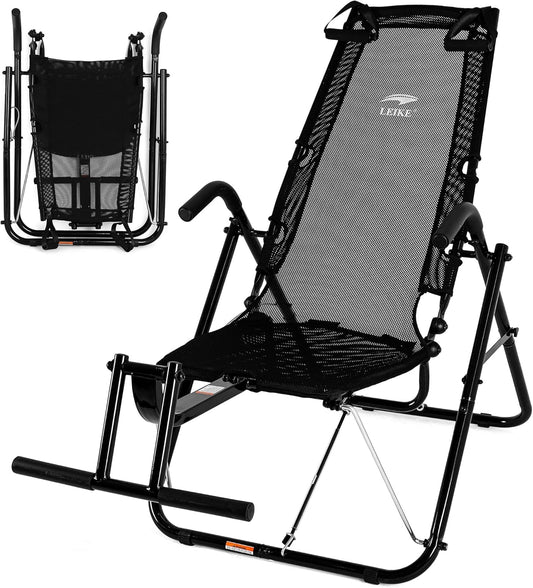leikefitness Ab Oefening Stoel Core Versterking Lichtgewicht Opvouwbare Sport Buiktrainer Krachttraining Inversie Apparatuur (zwart)