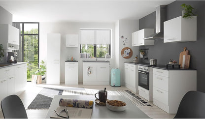 EDDY Moderne voorraadkast keuken in mat wit - ruime keukenkast met veel opbergruimte - 50 x 200 x 57 cm (b x h x d)
