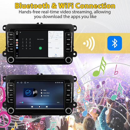 Autoradio – Headunit – Multimedia Systeem – Navigatiesysteem – Touchscreen – Android 13 – 7 Inch 1080p HD Scherm – Draadloze CarPlay & Android Auto