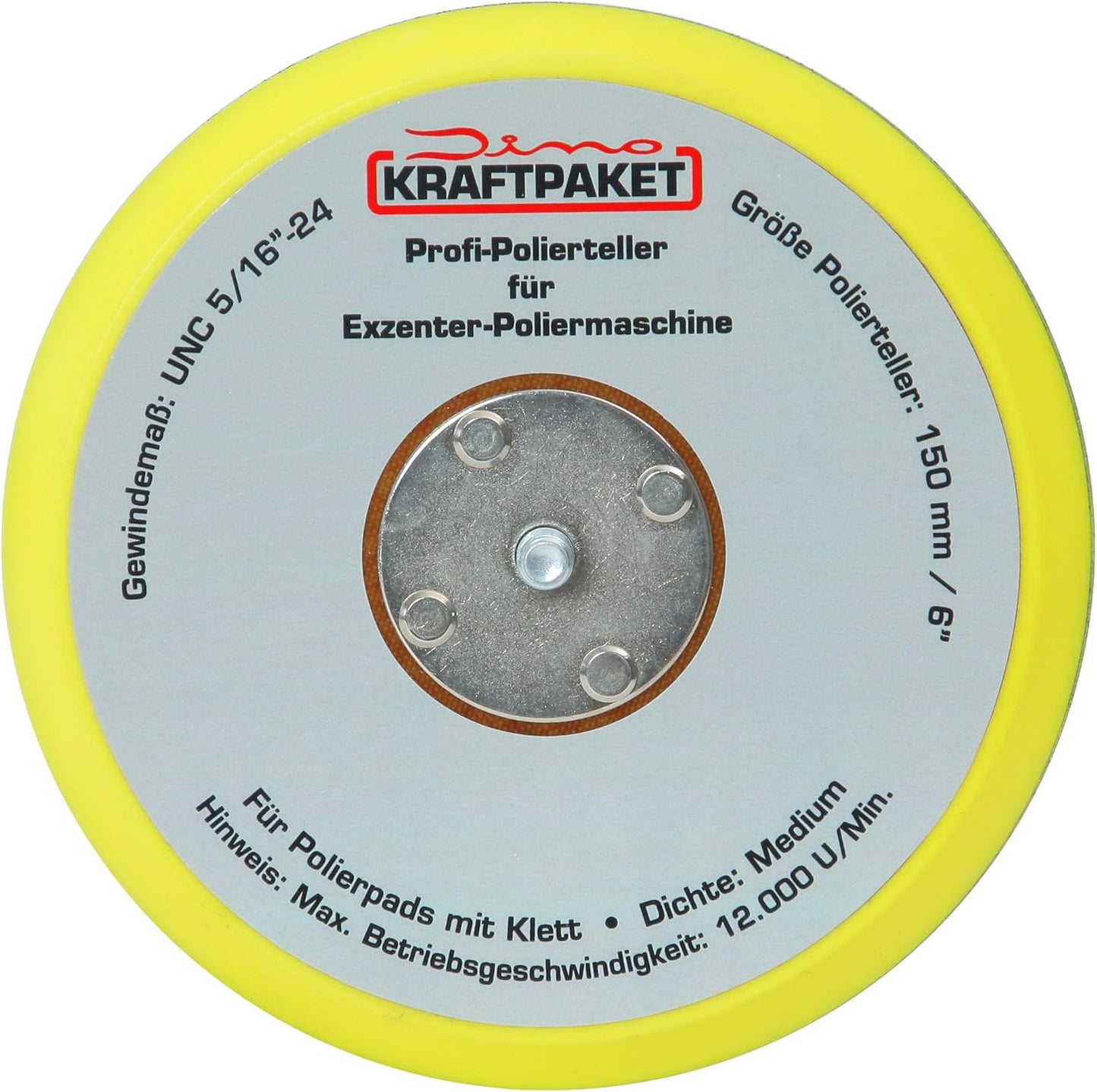 Dino KRAFTPAKET 640220 9mm-650W excentrische polijstmachine, oneindig variabele set met polijstspons & Dino KRAFTPAKET UPGRADE set 75mm 125mm steunplaat en polijstpads, (640220, 640296)