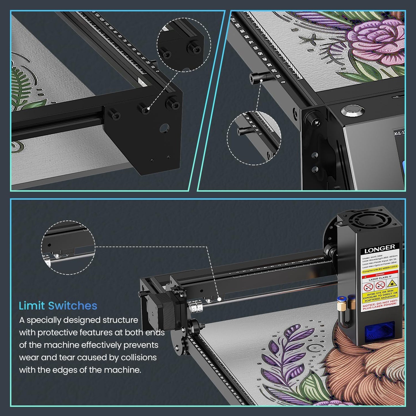 Laser Graveermachine – Graveer- En Snijmachine – Laser Snijmachine – Lasergraveerder – Graveermachine – 20W – 40 x 36,5 cm Werkoppervlak