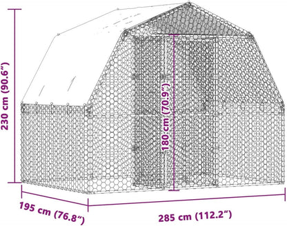 Gecheer Chicken Coop with Roof and Door, Galvanized Steel, Chicken Coop for Chicken House, Small Animals, Poultry Cage, Animal Transport Box