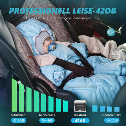 EUHOMY Compressorkoelbox, 18 l, auto-koelkast -20 °C ~ 20 °C, draagbare koelkast, 12/24 V DC 100-240 V AC, draagbare vriezer met wifi-app-besturing voor camping, reizen, boot