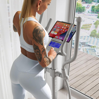 ZIPRO WAVE Home Elliptical Trainer - 32 Levels Magnetic Resistance, Heart Rate Sensors, 16 Programs, Compatible with Kinomap & Zwift, Tablet Holder, Easy Assembly, Home Fitness - QUORE