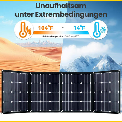 Offgridtec© FSP-2 180W Opvouwbaar zonnepaneel met Sunpower Back-Contact cellen zonder laadregelaar met praktische draaggreep en opbergruimte voor kabels. Voor camping, reizen, boot, caravan