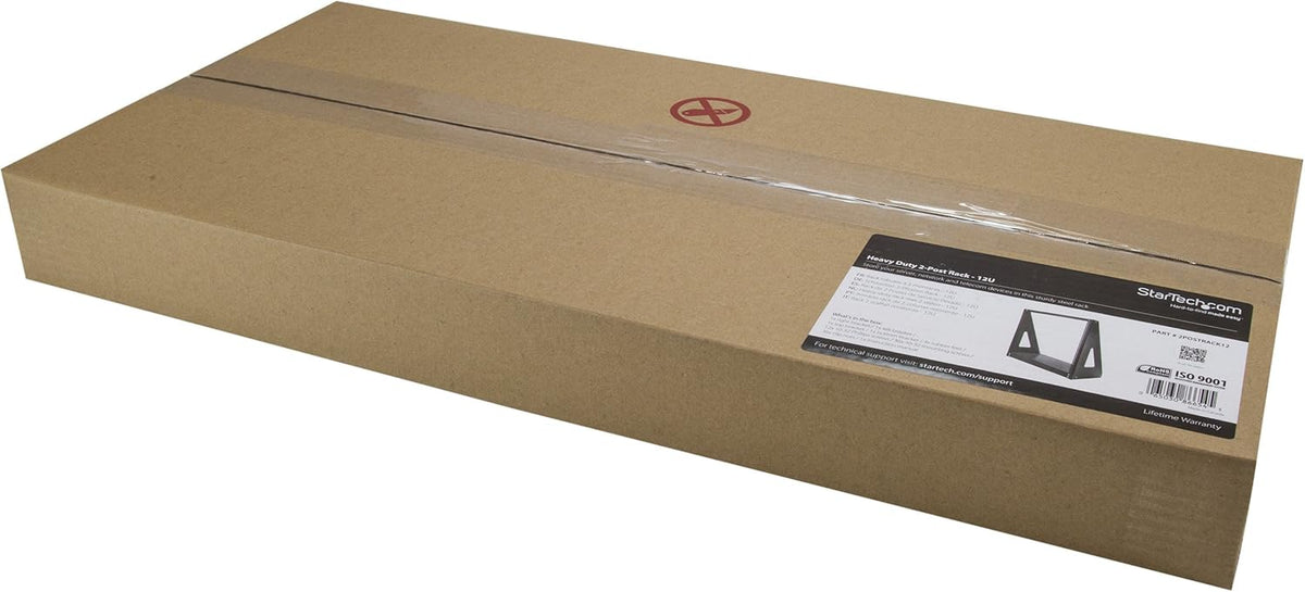 StarTech.com 12U Heavy Duty Rack Open Frame Netwerk Rack - Twee stijlen - 160kg - 19" Vrijstaand Desktop Rack voor Computer, AV, Media, IT Apparatuur (2POSTRACK12)