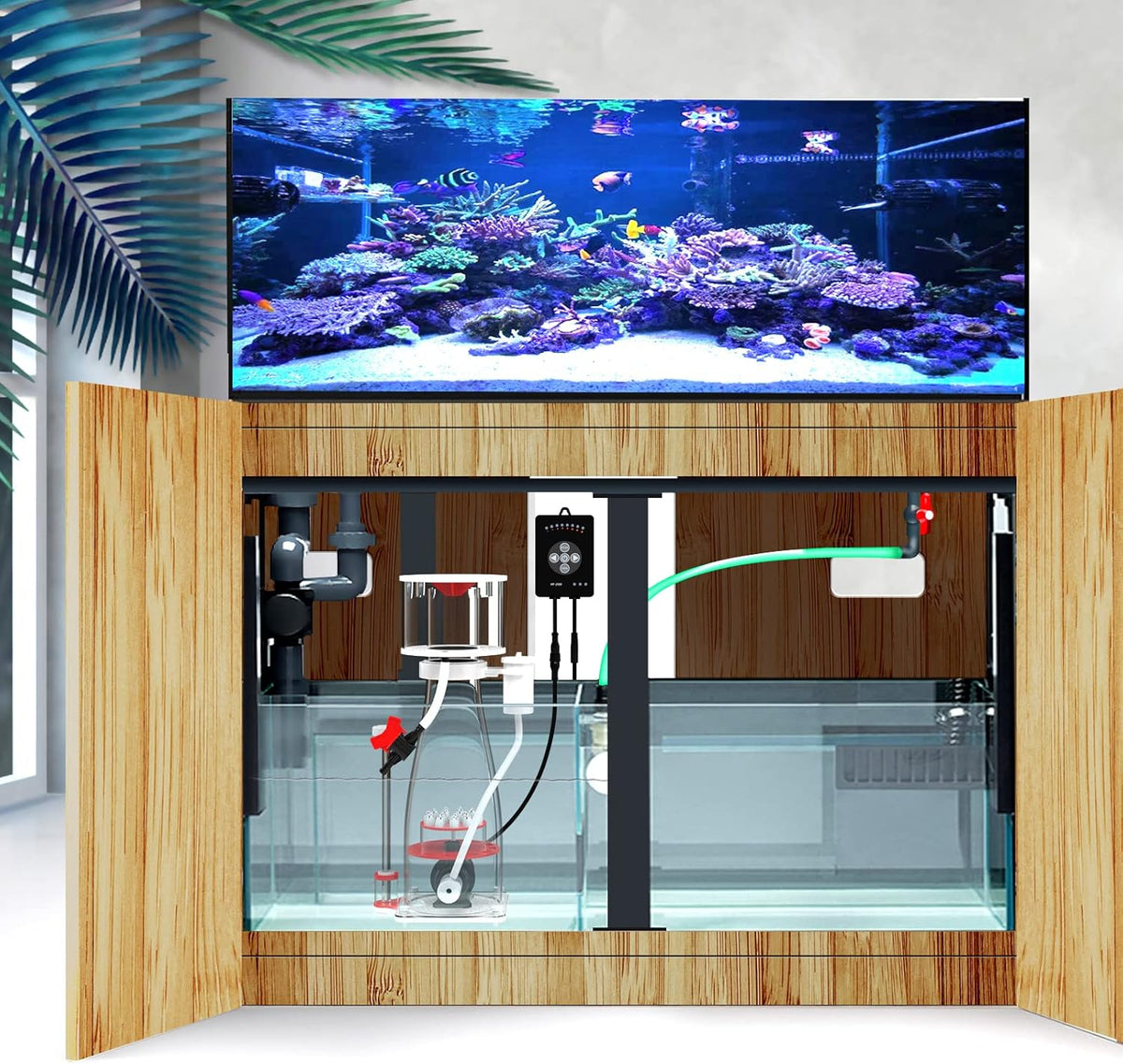 Eiwitafschuimer – Aquarium Skimmer – In-Sump Filter – Proteïne Skimmer – Waterreiniger – Compact Ontwerp – Instelbare DC Pomp 25W