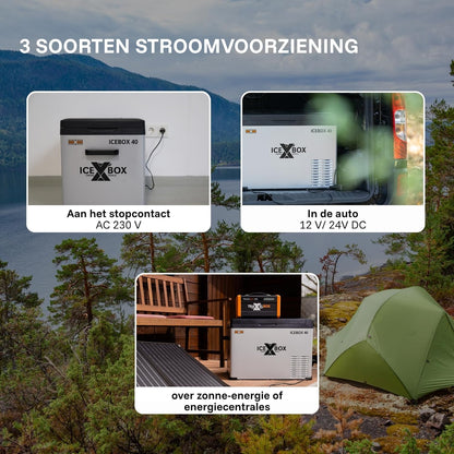 ICEBOX 40 68061 Elektrische koelbox en vriesbox, 40 l, compressor, voor camping, auto, bestelwagen, boten, met app-bediening, koelvermogen tot -20 °C, 230 V/12 V/24 V, 65 x 37,5 x 42,7 cm