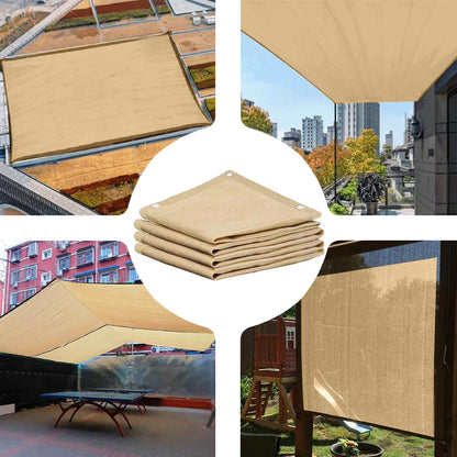 Schaduwnet, schaduwnet, schaduw voor terrasoverkapping, outdoor, uv-bestendig, ademend, zonweringsnet, voor pergola, tuin, balkon, schaduwdoek, 3 x 6 m, beige