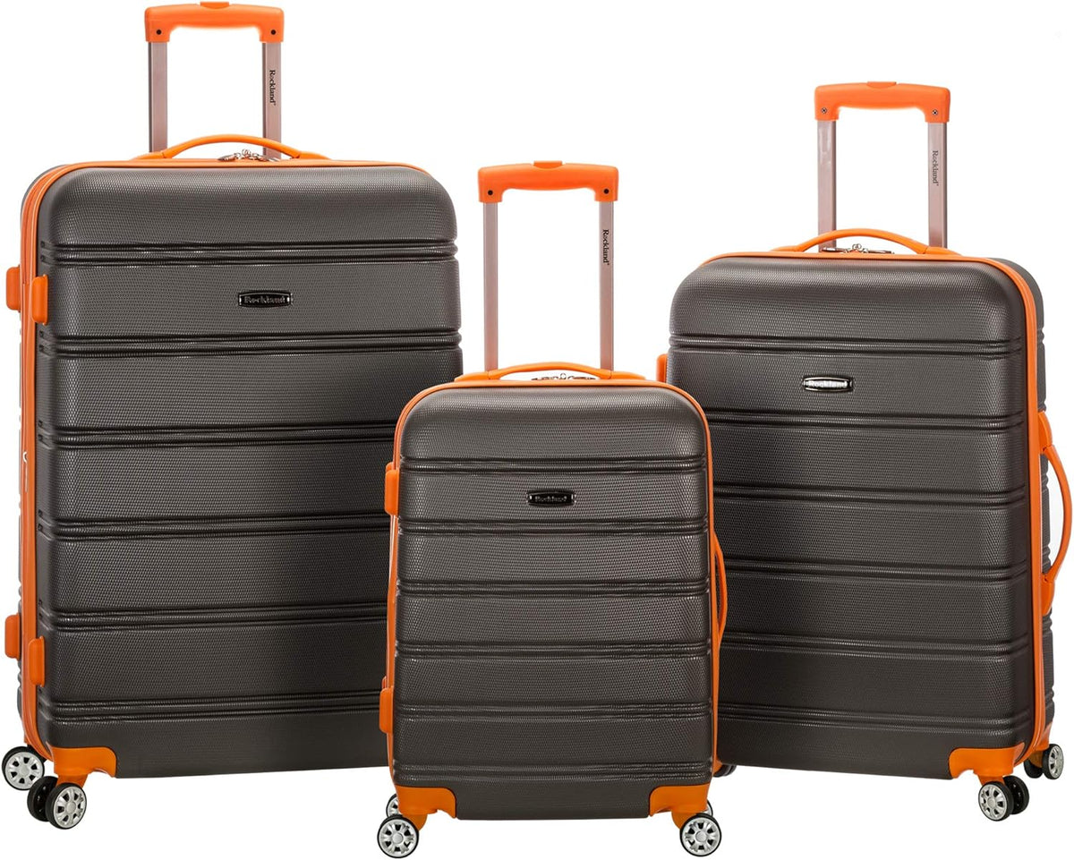 Rockland Escape 4-delige softside rechtopstaande bagageset, HOUTSKOOL, 3 Piece (20"/24"/28")