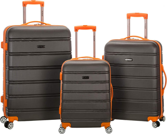 Rockland Escape 4-delige softside rechtopstaande bagageset, HOUTSKOOL, 3 Piece (20"/24"/28")
