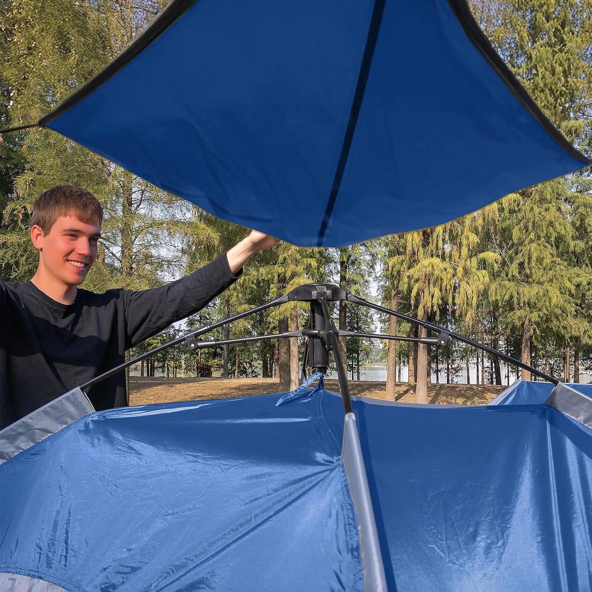 Night Cat Pop Up Tent voor 3 4 Personen: Waterdichte Kampeertent Eenvoudig Op Te Zetten voor Familie festivals Kampeer Picknicks in Tuin Achtertuin Park