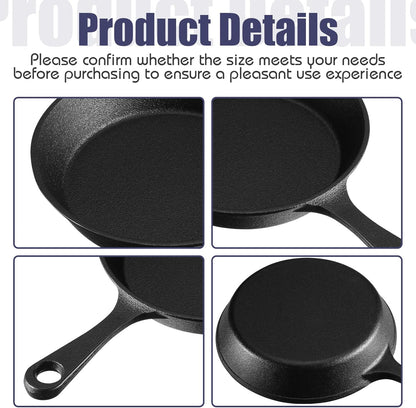 Mini Cast Iron Skillets Small Black Cast Iron Skillet Mini Sizzling Plate Cast Iron Skillets Mini Frying Pan Cast Iron Set with Oil Brush for Indoor Outdoor Restaurant Kitchen (Round,10 Sets) - QUORE