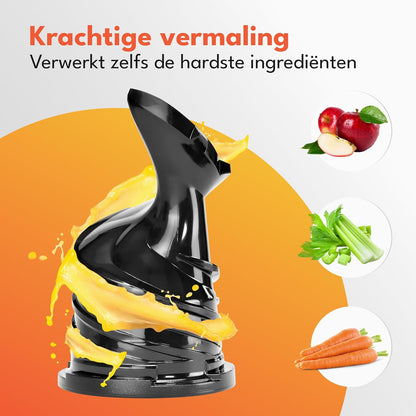 LEBENLANG Slow Juicer machine - Incl. receptenboekje & grote opening van 130 mm I Perfect voor hele vruchten sap & groene sapjes 100% BPA-vrij I Cold press Stille slowjuicer Masticating Sapcentrifuge
