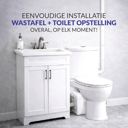 Aquamatix compacte hefinstallatie 600 W met vermaler, afvalwaterpomp tot 10 m opvoerhoogte, met 3 inlaten, voor WC, douche en wastafel