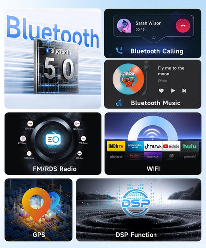 Autoradio – Inbouwradio – Multimedia Systeem – Navigatiesysteem – Touchscreen Radio – 9 Inch IPS-scherm – Draadloze CarPlay & Android Auto – HD Achteruitrijcamera met Nachtzicht