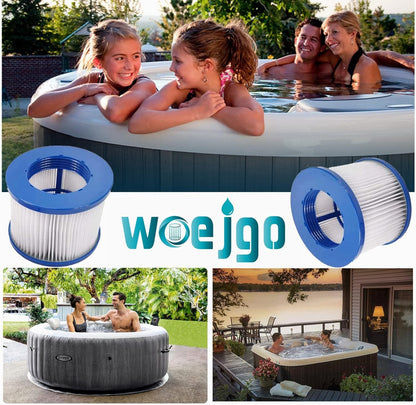 Filterpatronen voor opblaasbare spa, filterpatroon, whirlpool voor spa-accessoires, Clever Spa filter 75 x 100 mm hoogte 75 mm whirlpool filterpatroon pool filter lamellenfilter (8 stuks)