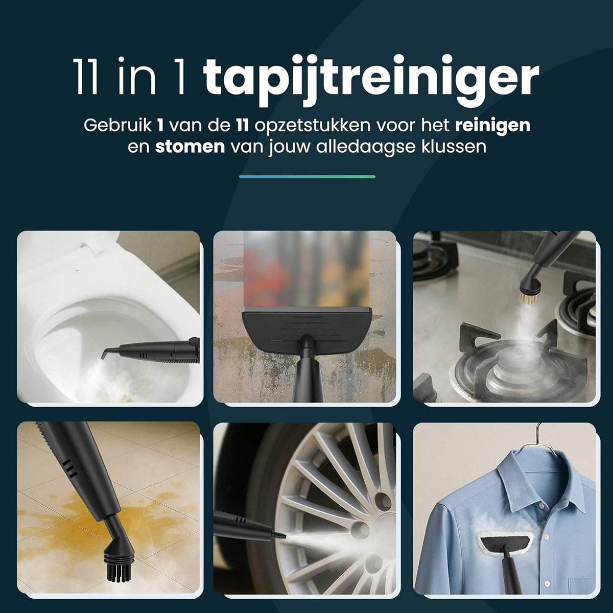 Tapijtreiniger – Vlekkenreiniger – Stoffenreiniger – Bekledingsreiniger – Meubelreiniger – Krachtige 17.000 kPA Zuigkracht – Zelfreinigende Functie Met 1,5 Meter Slang