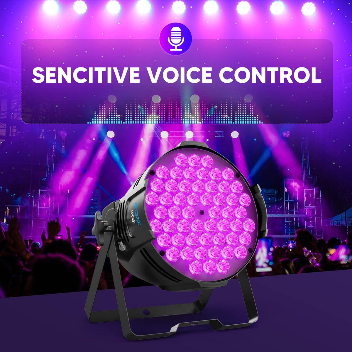 BETOPPER Strobe Podium Light 54x3W RGB LED Par Disco Licht voor Feesten, Geluid Geactiveerd / DMX, DJ Downlight voor Kerk, Feest, Bruiloft, Concert, Club Verlichting