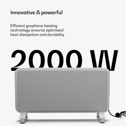 Blumfeldt infraroodstraler 2000 W - wand-/staanmodel, grafeen, touch control & app, thermostaat, IP24, oververhitting-/omkeerbeveiliging, voor ruimtes tot 20 m², wit