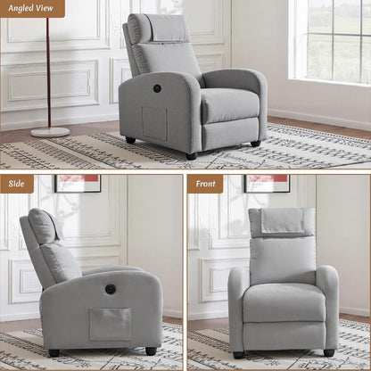 <font dir="auto" style="vertical-align: inherit;"><font dir="auto" style="vertical-align: inherit;">        Relaxation armchair, TV chair, leisure chair with USB and Type-C charging ports, adjustable backrest and footrest, single chair for living room, be