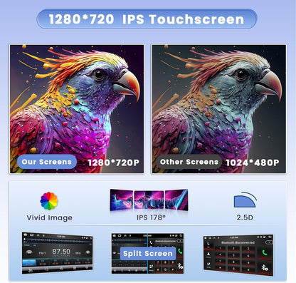 Android Autoradio – GPS Navigatie – Draadloze CarPlay – Bluetooth Stereo – Touchscreen Radio – 9 Inch HD – 8-Core Processor 2+64 GB