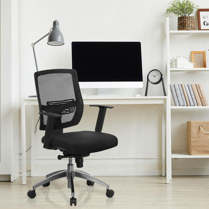 hjh OFFICE 657284 bureaustoel draaistoel NET 90 stof zwart/zwart, eersteklas afwerking, in hoogte verstelbare rugleuning, in hoogte verstelbare armleuningen, ergonomische bureaustoel