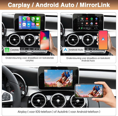 Draadloze Carplay Retrofit Kit – Carplay Adapter – Android Auto Interface – Multimedia Decoder – Siri Bediening – Draadloos Connecten – Compatibel Met Stuurwielbediening