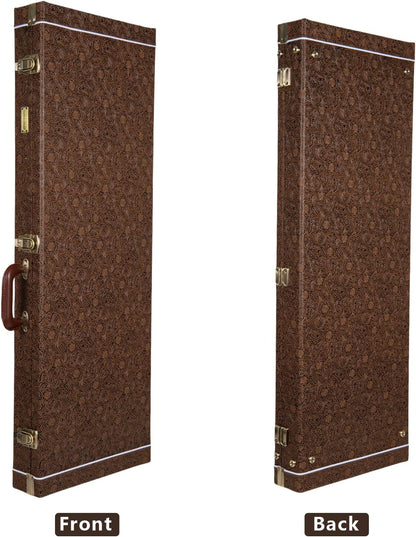 Crossrock Designer Series- Houten koffer voor Fender Precision & Jazz Basgitaren - Beveiligingsslot, metalen voeten, opslagruimte - Blossom Brown (CRW530BBQ)