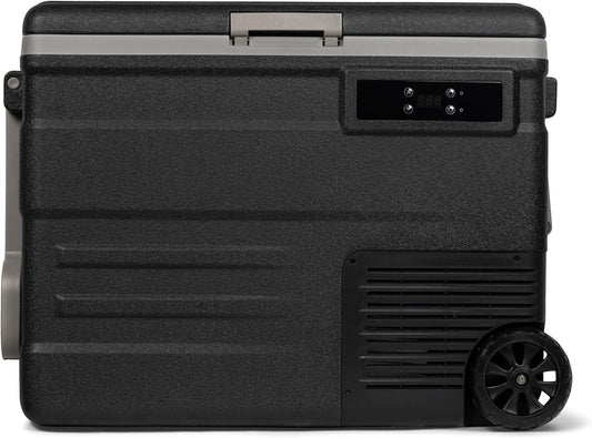 Steamy-E Single Zone 55 Roller, Elektrische Compressor Koelbox op Wielen, 55 Liter, Zwart, 12V/230V, voor vriezen en koelen van -20 tot +20, ideaal voor op de camping