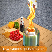 Vuurschaal - Vuurkorf - Vuurplaats - Tafelvuur - Tafelblad - Draagbaar - Pellet - Wood - Brandstof - Lichte - Duurzame - Marshmallow-roosterstokjes - met Draagtas - voor Buiten - Camping - Vis - Wandelen - RVS - 16.3 x 23.2 cm - Metaalverloop