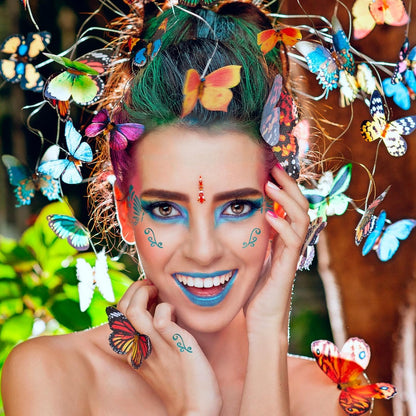 4 stuks gezichtsmake-upsjablonen vlinder tijdelijke tatoeages vlinder tatoeages sjablonen gezicht stickers voor carnaval themafeest cosplay