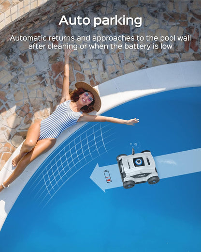 <font dir="auto" style="vertical-align: inherit;"><font dir="auto" style="vertical-align: inherit;">        WYBOT Pool robot with battery for 130 minutes of operation, powerful pool cleaner with dual drive motors, fast water drainage, pool vacuum for abov
