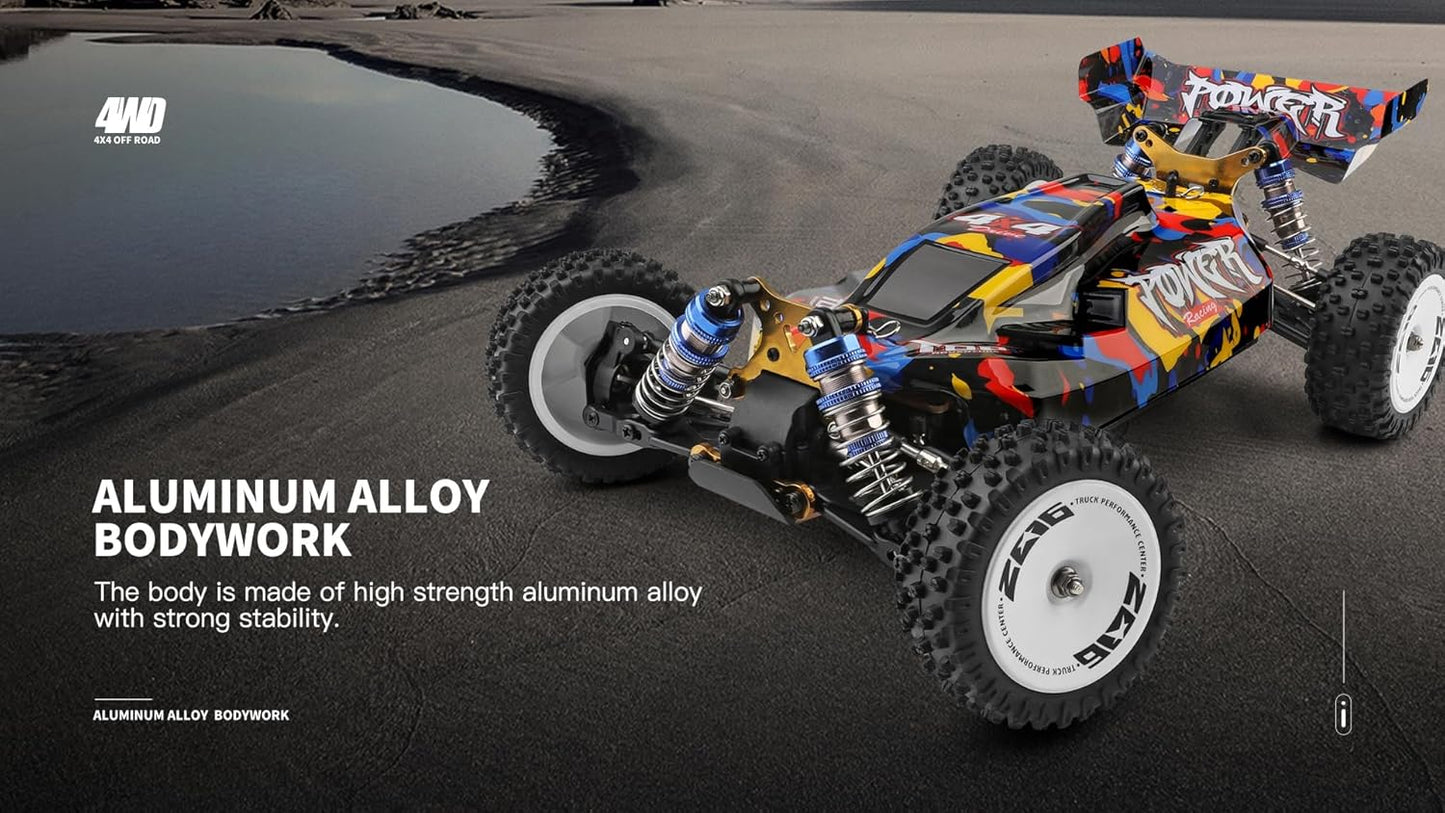 RC Auto – Radiografisch Bestuurbare Auto – RC Racer – Elektrische Raceauto – Offroad Buggy – 1:12 Schaal – 75 km/u Topsnelheid – Vierwielaandrijving met Oliegedempte Schokbrekers