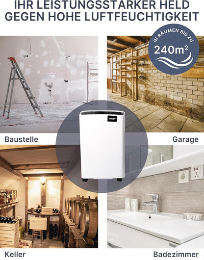 Comedes Demecto 70 Luchtontvochtiger bouwdroger (max. 75 liter/24 uur; geschikt voor ruimtes en kelders tot 240 m²/550 m³