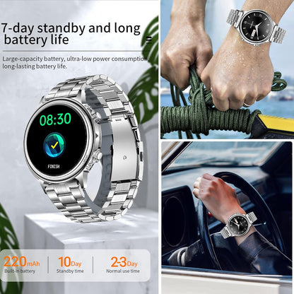 Smartwatch Dames met Bellen/Kiezen via Bluetooth, Smart Watch voor Dames, Slaapmonitor Menstruatie volgen, Calorie Stappenteller Stopwatch Smart Activity-Armband voor Android iOS (Zilver Staal)