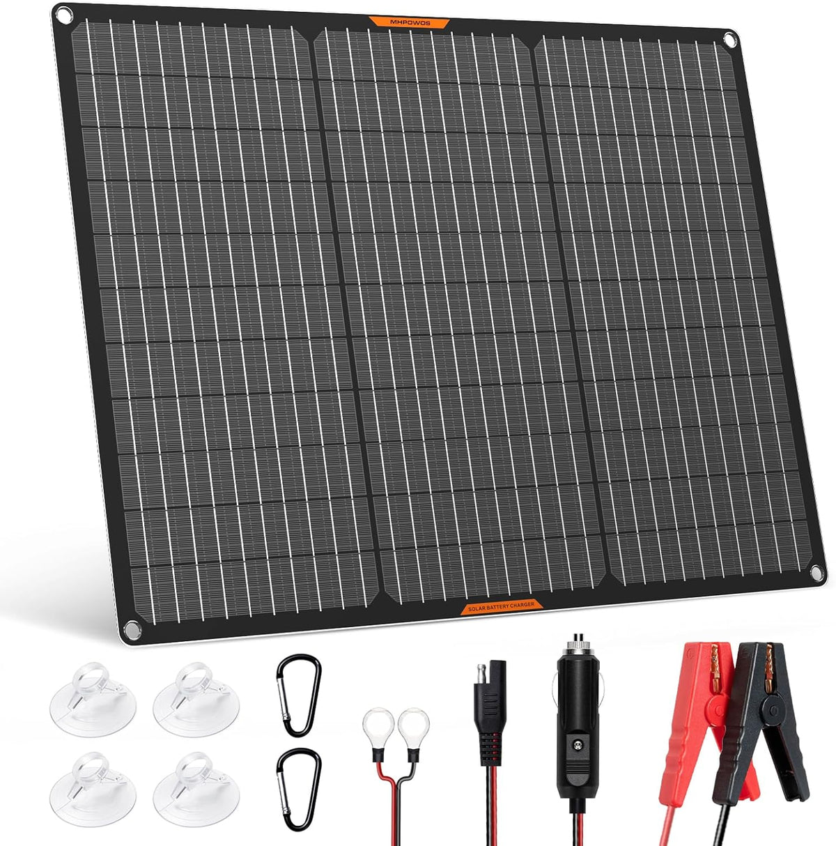 Zonnepaneel 50 W 12 V zonne-oplader voor auto, draagbaar, waterdicht, zonne-onderhoudslader voor auto, boot, camper