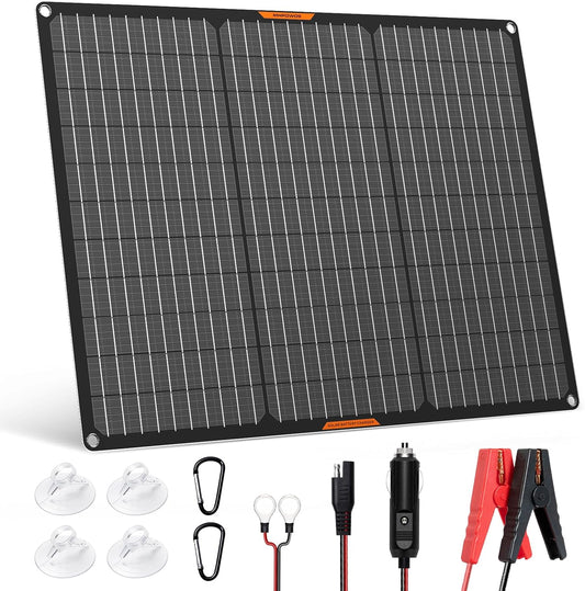 Zonnepaneel 50 W 12 V zonne-oplader voor auto, draagbaar, waterdicht, zonne-onderhoudslader voor auto, boot, camper