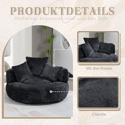 Lazy Sofa Durable Comfort Lounger zitzak met hoge rug, met drie kussens voor volwassenen en kinderen, binnen en buiten, single gamingbank, stoel voor slaapkamer, kantoor - QUORE