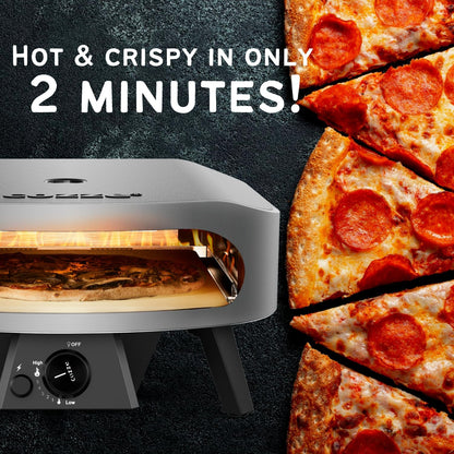 Cozze® | 17" CLASSIC Pizzaoven Gas 30mbar | Inclusief Cordierite Pizzasteen | Automatische Ontsteking | Thermometer | Grote Capaciteit