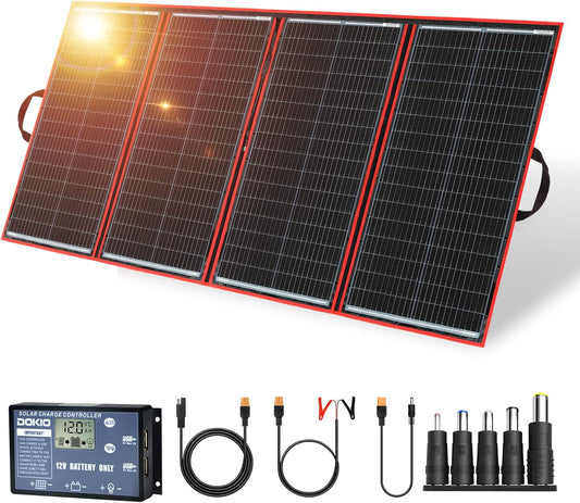 Draagbaar Zonnepaneel – Opvouwbaar Zonnelader – Mobiele Solar Charger – Outdoor Powerbank – Reis Zonne-Energie – 300W Vermogen – Inclusief 20A Laadcontroller Met LCD-Scherm
