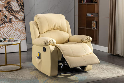 Astan Hogar Relaxstoel met handmatige helling (nulwandsysteem), massage en thermotherapie, model Ramón AH-AR30910CR, crèmekleurig